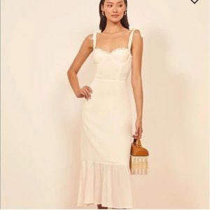 Reformation Nikita Dress (Ivory, Size 8)